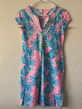 Lilly Pulitzer Pink Pineapple-Print Cap Sleeve Mini Dress
